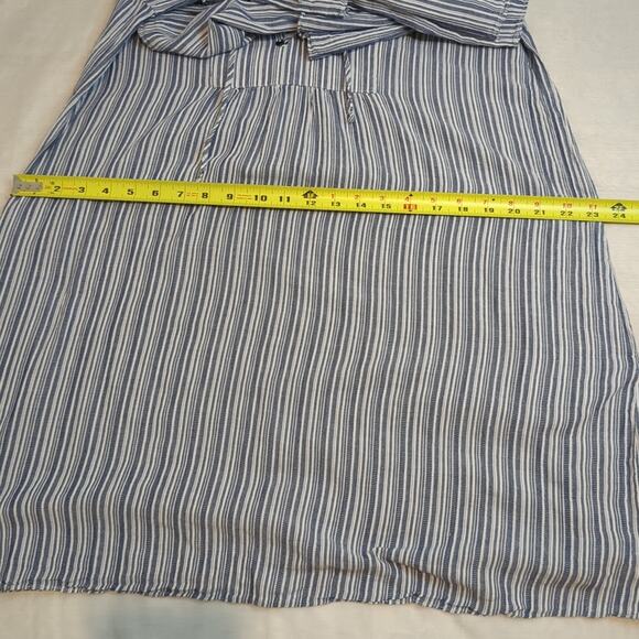 BCBGMAXAZRIA Charlyze Boho Women's L Whimsical Blue White Bell Sleeve Dress - Picture 13 of 15